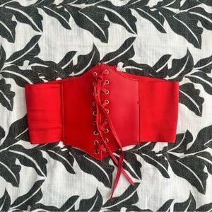 Red Corset-like Waist Belt